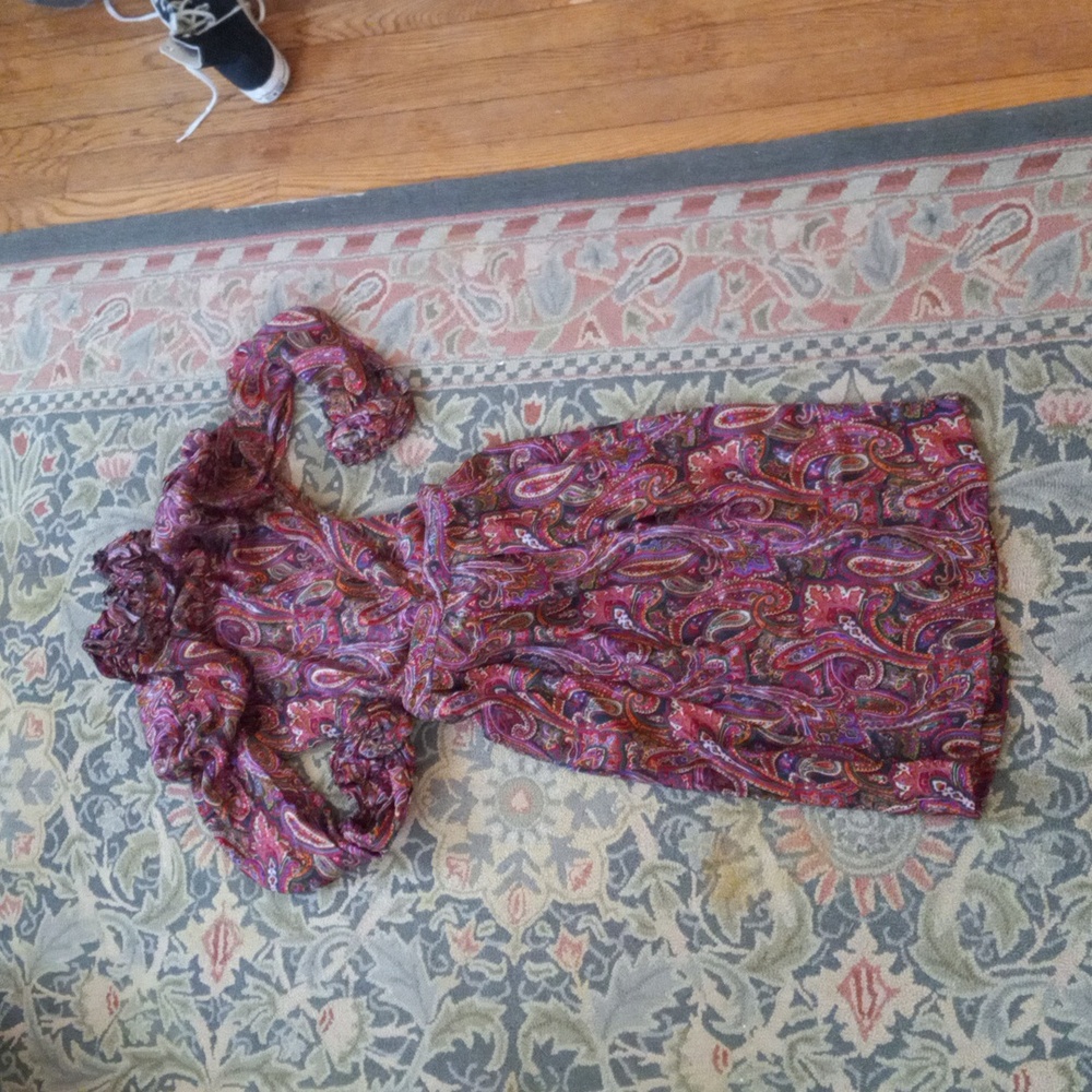 Vintage Paisley Silk Skirt With Blouse Set By Jerri Sherman 1980s